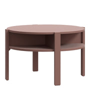 Tobago Round Coffee Table with Open Shelf in Terracotta – image 2