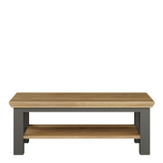 Pontypool Large Rectangular Coffee Table with Shelf in Grey and Mauvella Oak – image 2