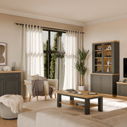 Pontypool Large Rectangular Coffee Table with Shelf in Grey and Mauvella Oak – image 5