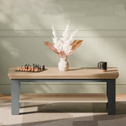 Pontypool Large Rectangular Coffee Table with Shelf in Grey and Mauvella Oak – image 6