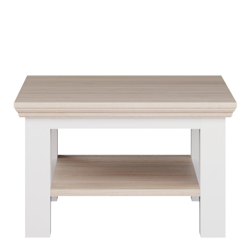 Pontypool Small Coffee Table with Shelf in White and Riva Oak – image 2