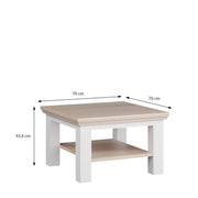 Pontypool Small Coffee Table with Shelf in White and Riva Oak – image 7