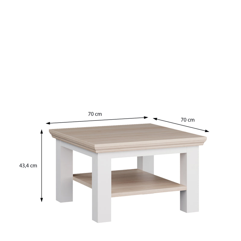 Pontypool Small Coffee Table with Shelf in White and Riva Oak – image 7