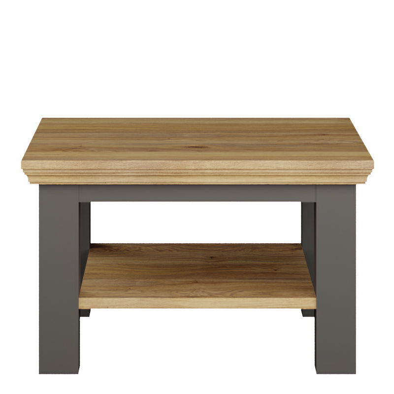 Pontypool Small Coffee Table with Shelf in Wolfram Grey and Mauvella Oak – image 2