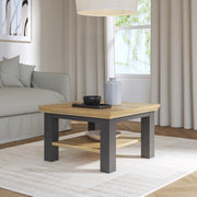 Pontypool Small Coffee Table with Shelf in Wolfram Grey and Mauvella Oak – image 4