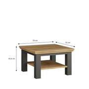 Pontypool Small Coffee Table with Shelf in Wolfram Grey and Mauvella Oak – image 7