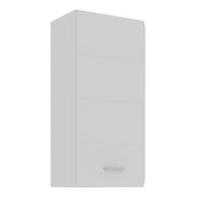 Ice Cave Hanging Storage Cupboard with 1 Door & Silver Handle in White with White Gloss Door – image 1