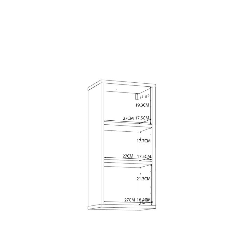 Ice Cave Hanging Storage Cupboard with 1 Door & Silver Handle in White with White Gloss Door – image 10