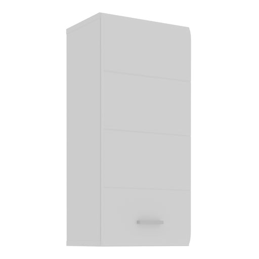 Ice Cave Hanging Storage Cupboard with 1 Door & Silver Handle in White with White Gloss Door – image 1