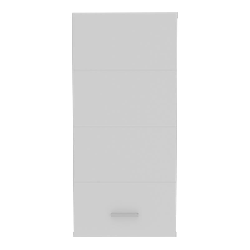Ice Cave Hanging Storage Cupboard with 1 Door & Silver Handle in White with White Gloss Door – image 2