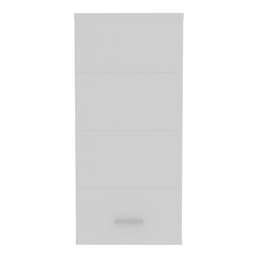 Ice Cave Hanging Storage Cupboard with 1 Door & Silver Handle in White with White Gloss Door – image 2