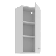 Ice Cave Hanging Storage Cupboard with 1 Door & Silver Handle in White with White Gloss Door – image 3