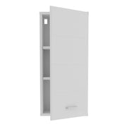 Ice Cave Hanging Storage Cupboard with 1 Door & Silver Handle in White with White Gloss Door – image 4