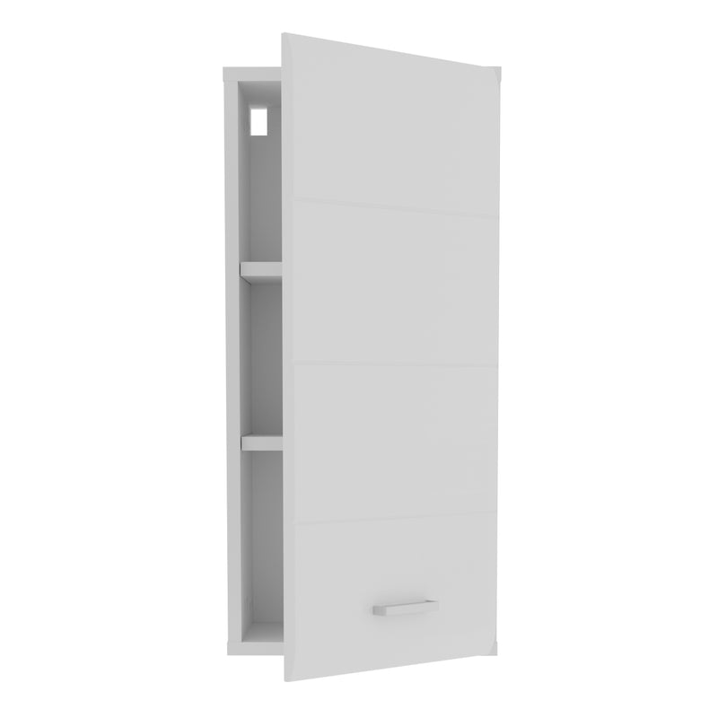 Ice Cave Hanging Storage Cupboard with 1 Door & Silver Handle in White with White Gloss Door – image 4