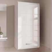 Ice Cave Hanging Storage Cupboard with 1 Door & Silver Handle in White with White Gloss Door – image 5