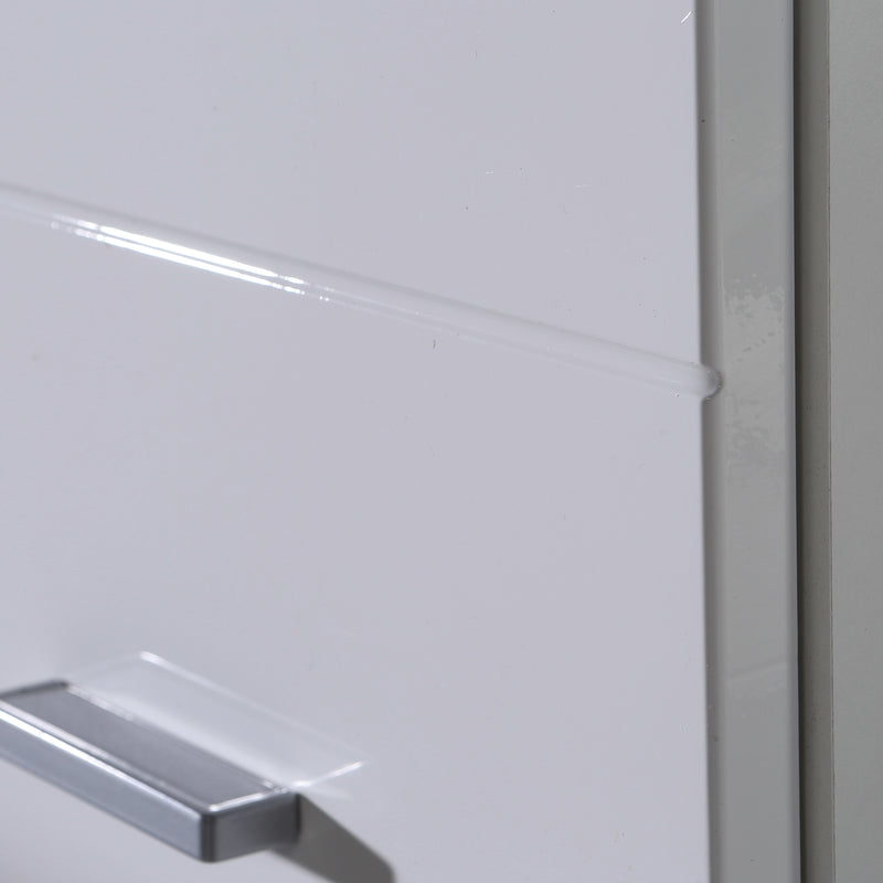 Ice Cave Hanging Storage Cupboard with 1 Door & Silver Handle in White with White Gloss Door – image 7