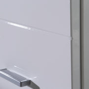 Ice Cave Bathroom Storage Cupboard with 1 Door & 1 Drawer with Silver Handles in White with White High Gloss Door – image 7