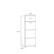 Ice Cave Bathroom Storage Cupboard with 1 Door & 1 Drawer with Silver Handles in White with White High Gloss Door – image 9