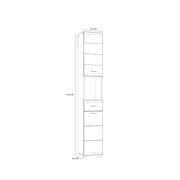 Ice Cave Narrow Bathroom Storage Cabinet with 2 Doors & 1 Drawer with Silver Handles in White with White High Gloss Fronts – image 9