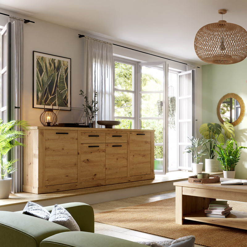 Corona 4 Door 2 Drawer Sideboard in Artisan Oak – image 6