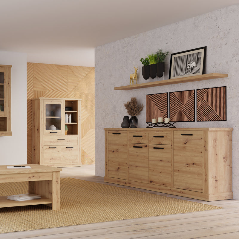 Corona 4 Door 2 Drawer Sideboard in Artisan Oak – image 8