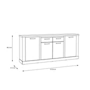 Corona 4 Door 2 Drawer Sideboard in Artisan Oak – image 9