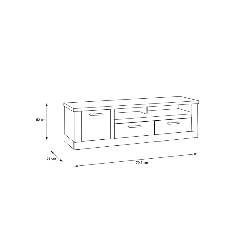 Corona 2 Drawer 1 Door Coffee TV Unit in Artisan Oak – image 10