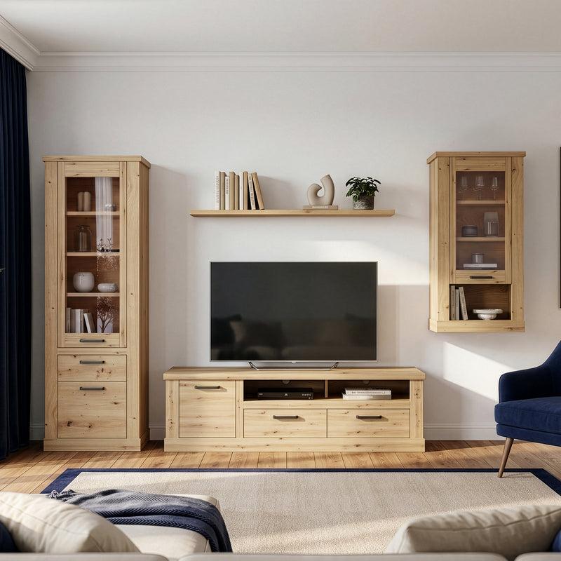 Corona 2 Drawer 1 Door Coffee TV Unit in Artisan Oak – image 7