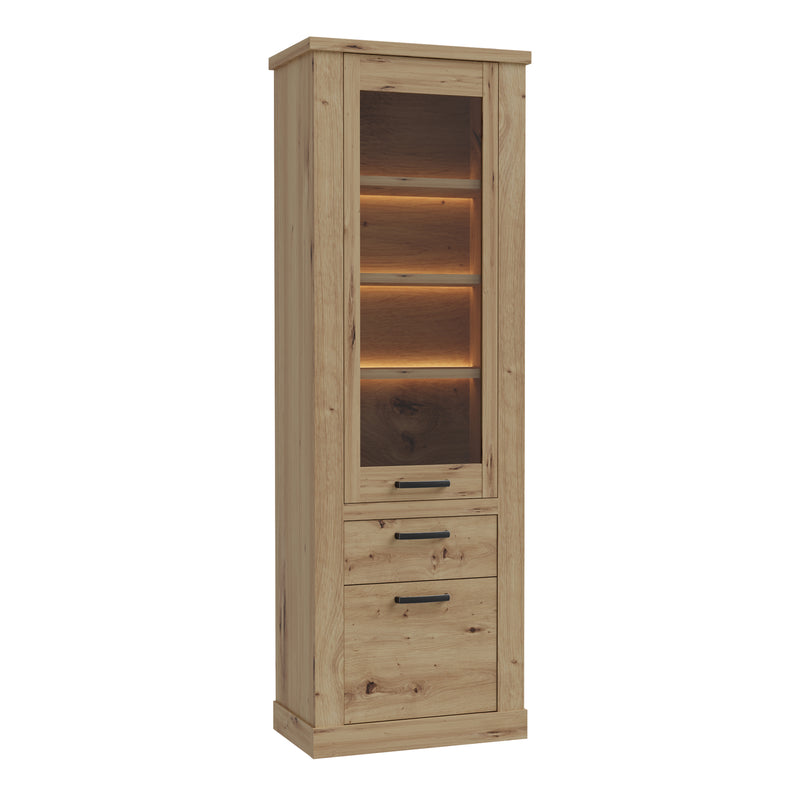 Corona Narrow Display Cabinet in Artisan Oak – image 1