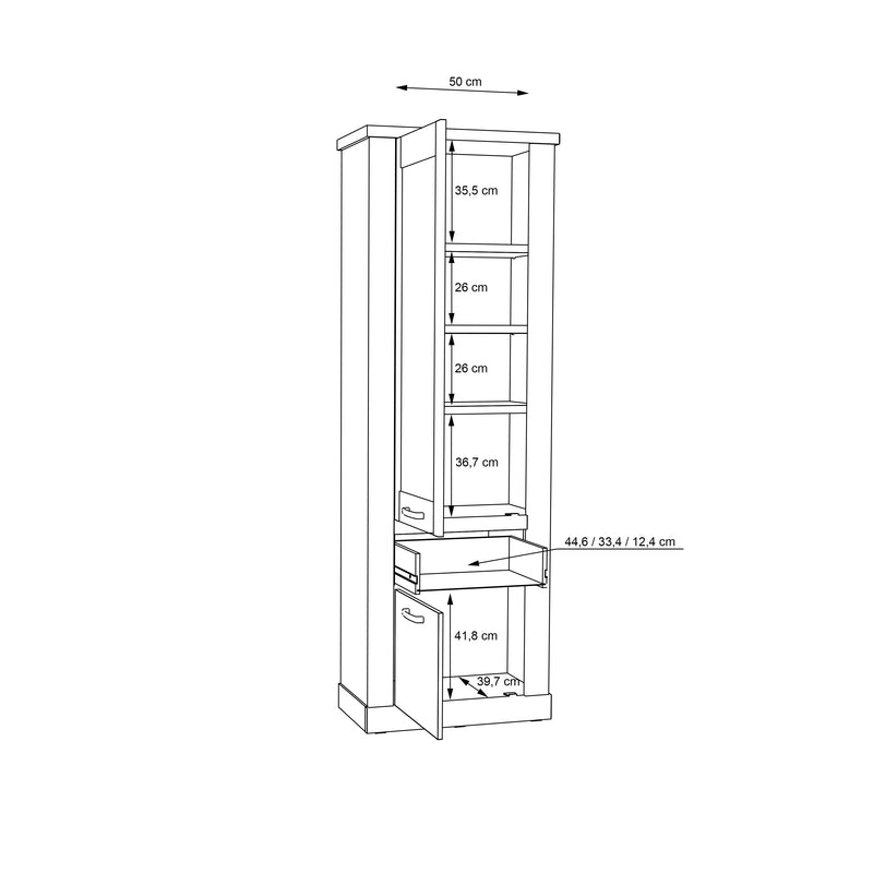 Corona Narrow Display Cabinet in Artisan Oak – image 12
