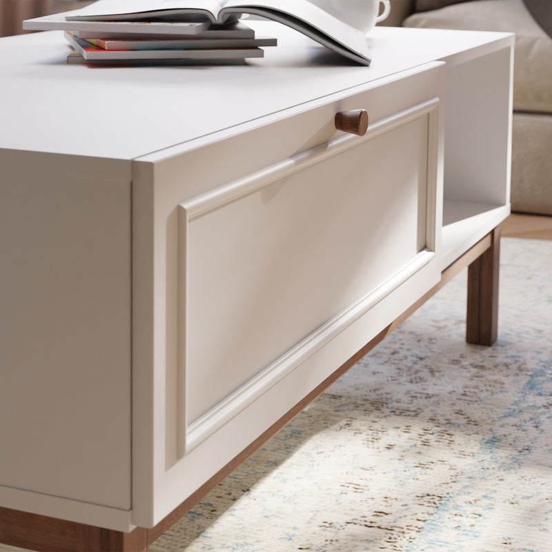 Wensley 1 Drawer Coffee Table in Light Grey and Oak – image 7
