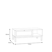 Wensley 1 Drawer Coffee Table in Light Grey and Oak – image 9