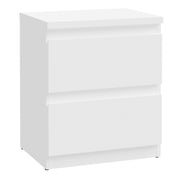 Edmore 2 Drawer Bedside Table in White – image 1