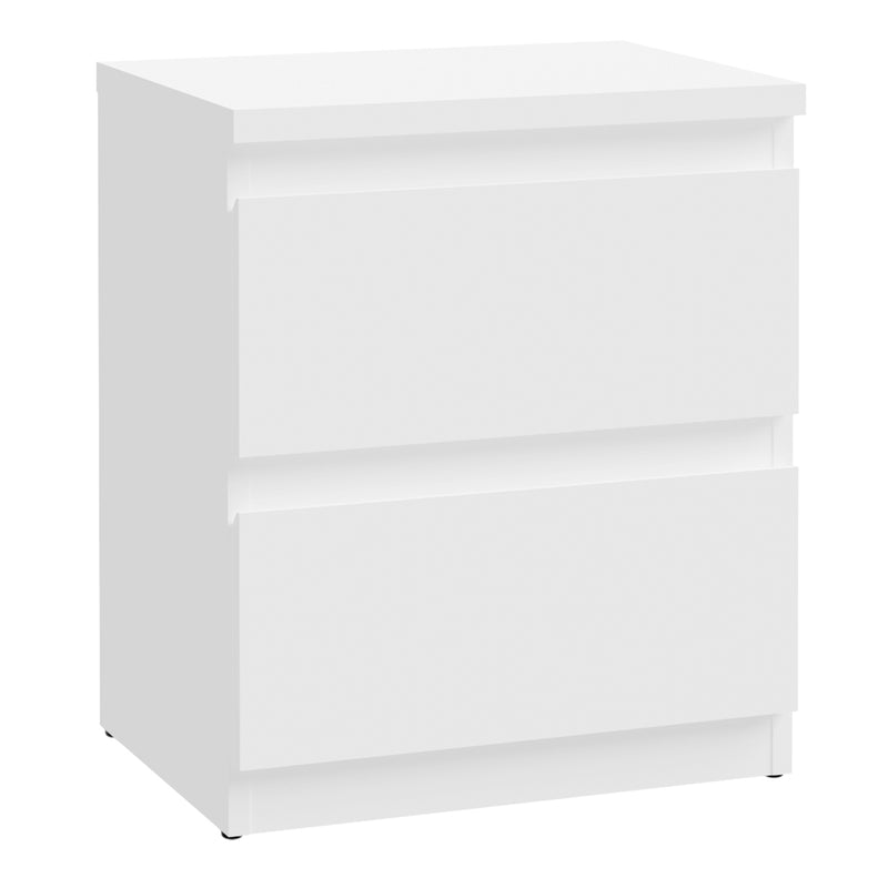 Edmore 2 Drawer Bedside Table in White – image 1