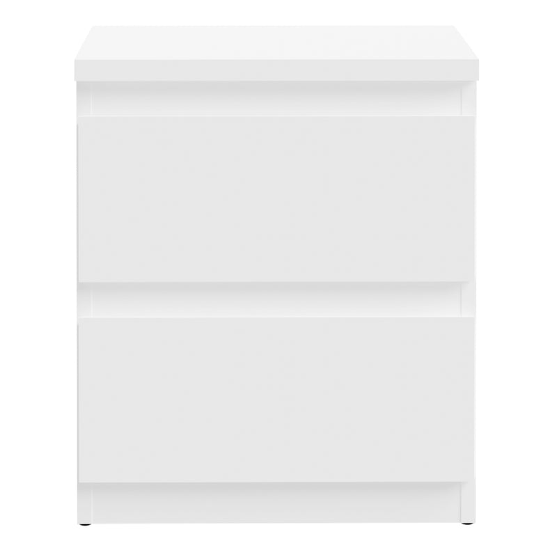 Edmore 2 Drawer Bedside Table in White – image 2