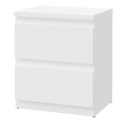 Edmore 2 Drawer Bedside Table in White – image 3