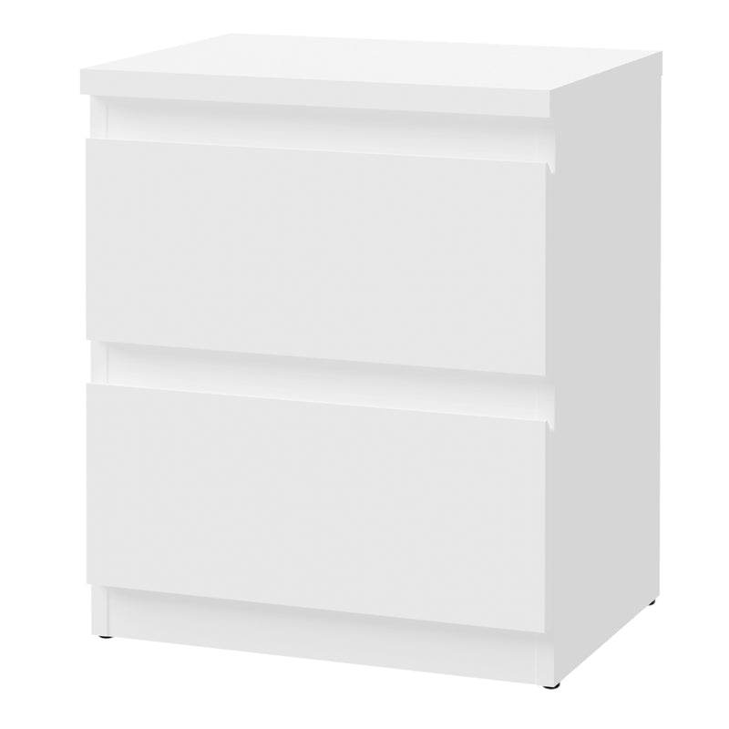 Edmore 2 Drawer Bedside Table in White – image 3