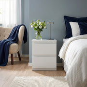 Edmore 2 Drawer Bedside Table in White – image 6