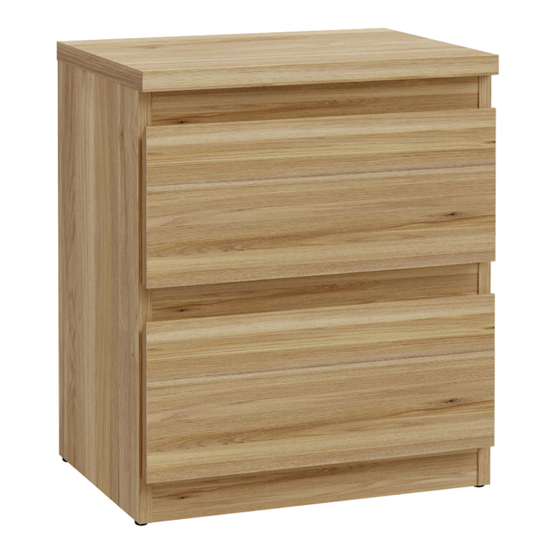 Edmore 3 Drawer Bedside Table in Mauvella Oak – image 1