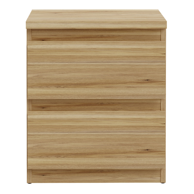 Edmore 3 Drawer Bedside Table in Mauvella Oak – image 2