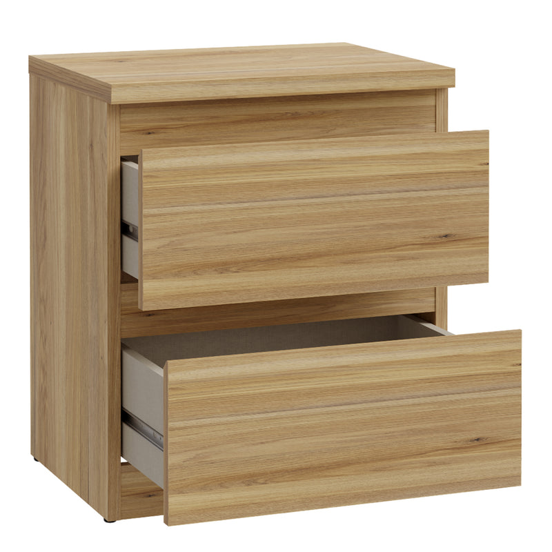 Edmore 3 Drawer Bedside Table in Mauvella Oak – image 4