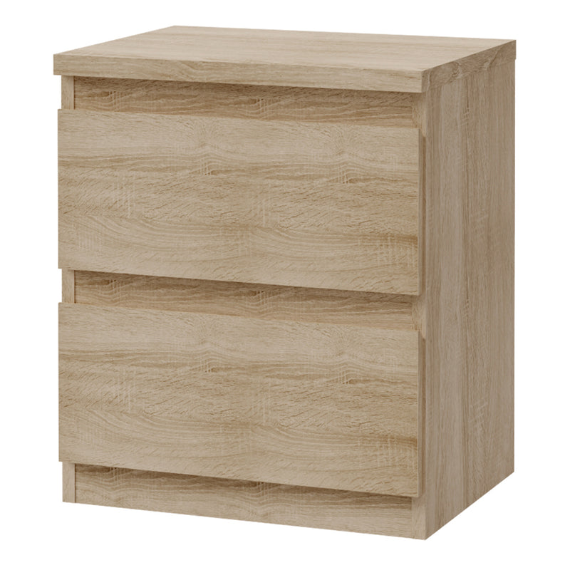 Edmore 2 Drawer Bedside Table in Sonoma Oak – image 3