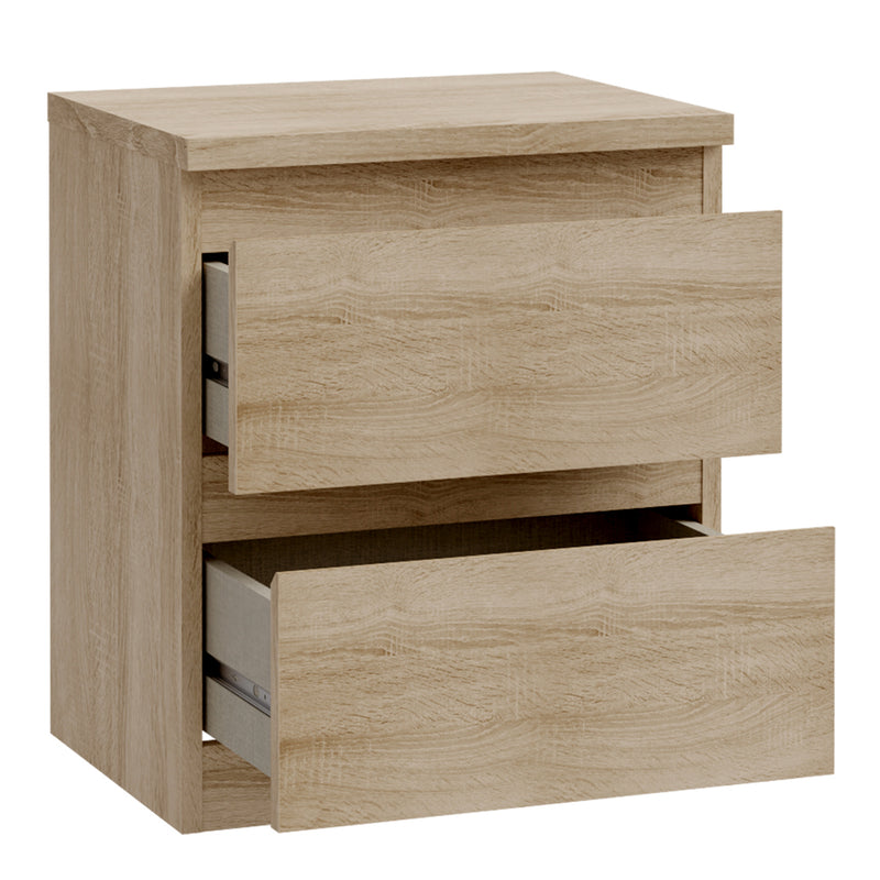 Edmore 2 Drawer Bedside Table in Sonoma Oak – image 4