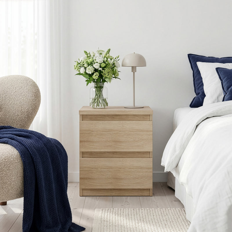 Edmore 2 Drawer Bedside Table in Sonoma Oak – image 6