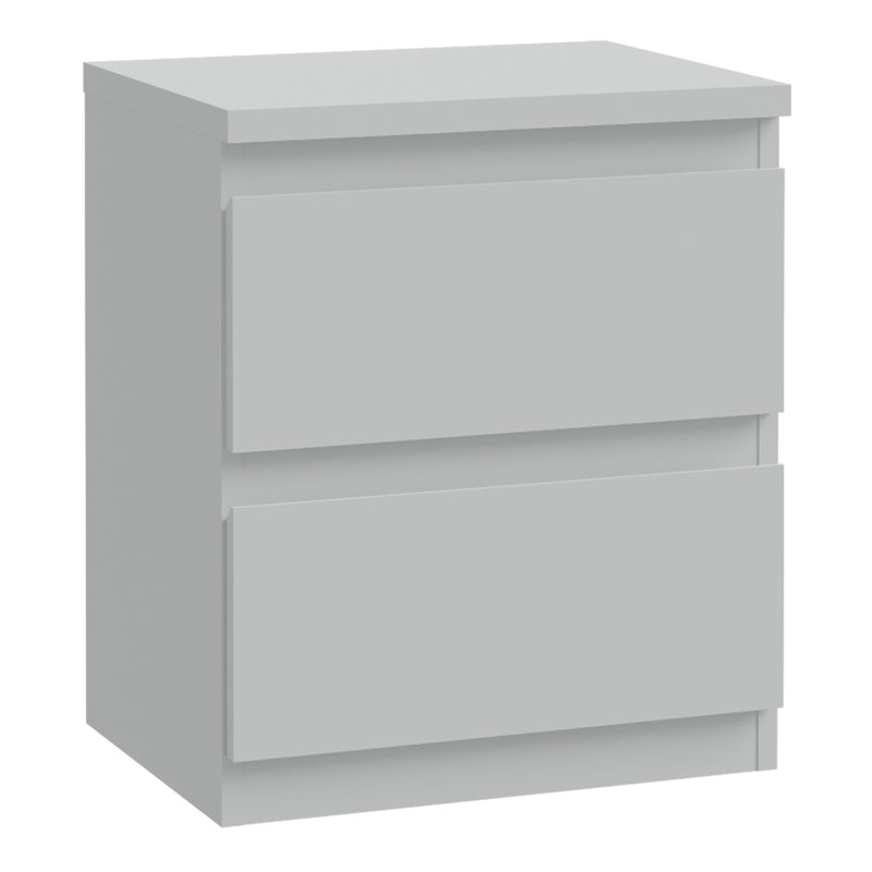 Edmore 2 Drawer Bedside Table in Light Grey – image 1