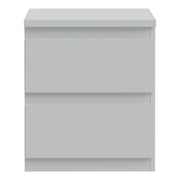 Edmore 2 Drawer Bedside Table in Light Grey – image 2