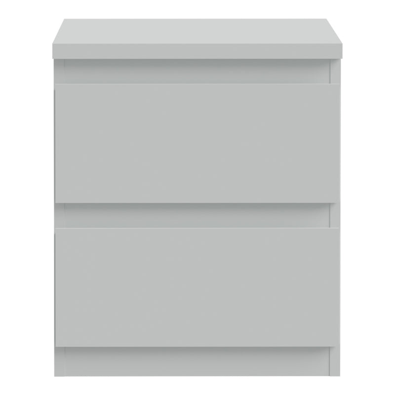 Edmore 2 Drawer Bedside Table in Light Grey – image 2