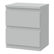 Edmore 2 Drawer Bedside Table in Light Grey – image 3