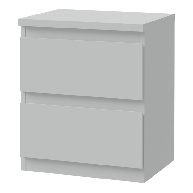 Edmore 2 Drawer Bedside Table in Light Grey – image 3