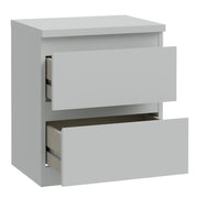 Edmore 2 Drawer Bedside Table in Light Grey – image 4
